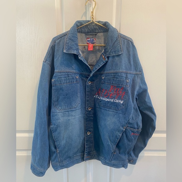 Vintage Y2K FUBU Premium Fat Albert and The Junkyard Garage Denim Jacket XXL - Picture 1 of 15